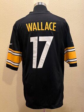 Nike On Field Pittsburgh Steelers Mike Wallace #17 NFL Jersey Mens L Black